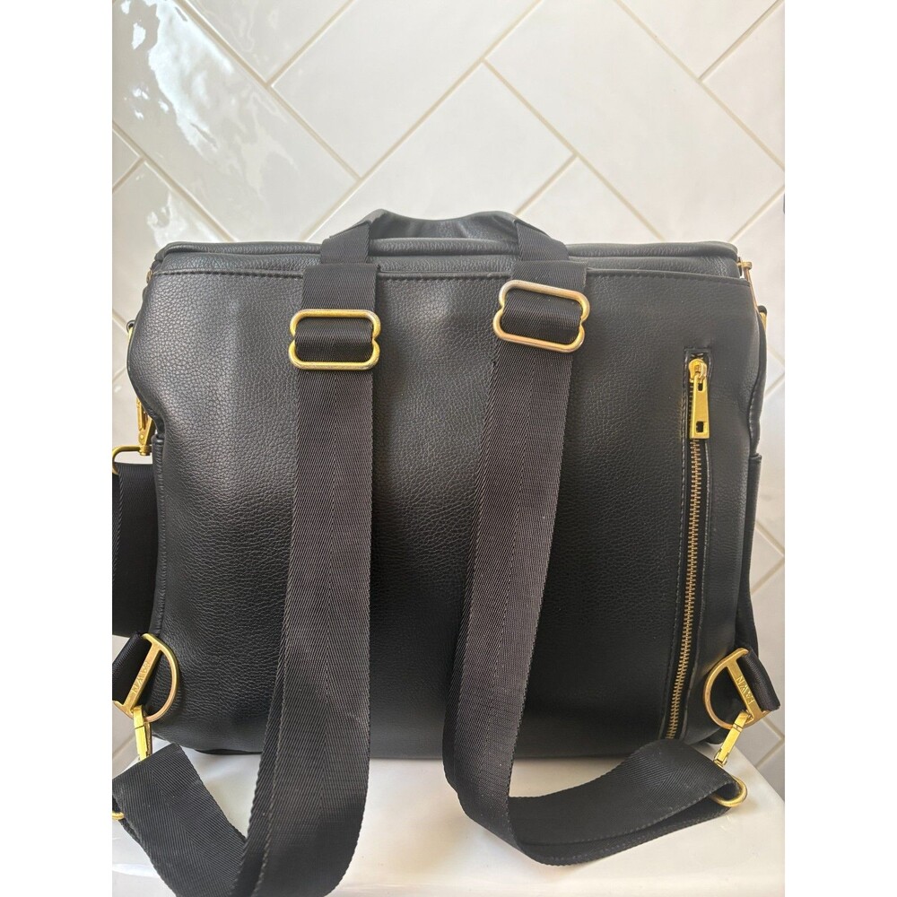 Fawn Design Diaper bag Black Faux Leather Diaper Bag Backpack Original *GUC* - Picture 4 of 9